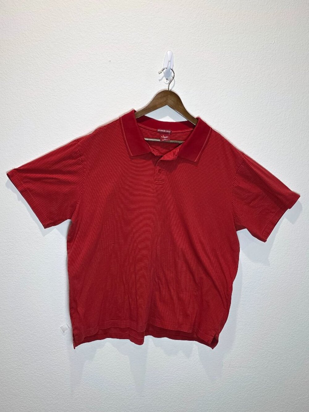 Junction West Mercerized Cotton Striped Polo Shirt Red XL